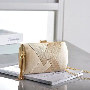 WOMEN CLUTCH PURSE CHAMPAGNE GOLD